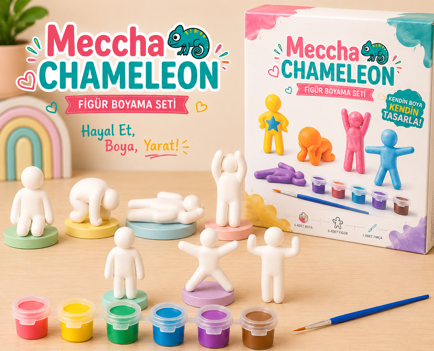 Meccha Chameleon Figür Boyama Seti